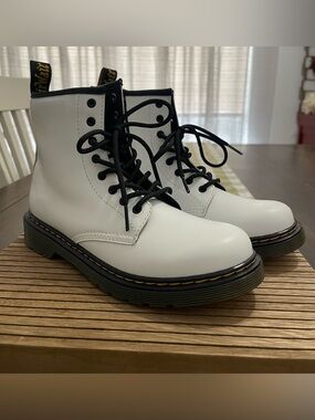 Kids Dr. Martens Black Lace-Up Combat Boots